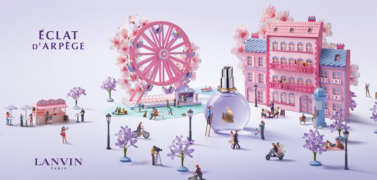 LANVIN｜エクラ・ドゥ・アルページュ イメージビジュアル ― ピンクの観覧車があるミニチュアの世界